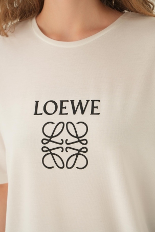 21552 Loewe Baskı Tişört Ekru - 6