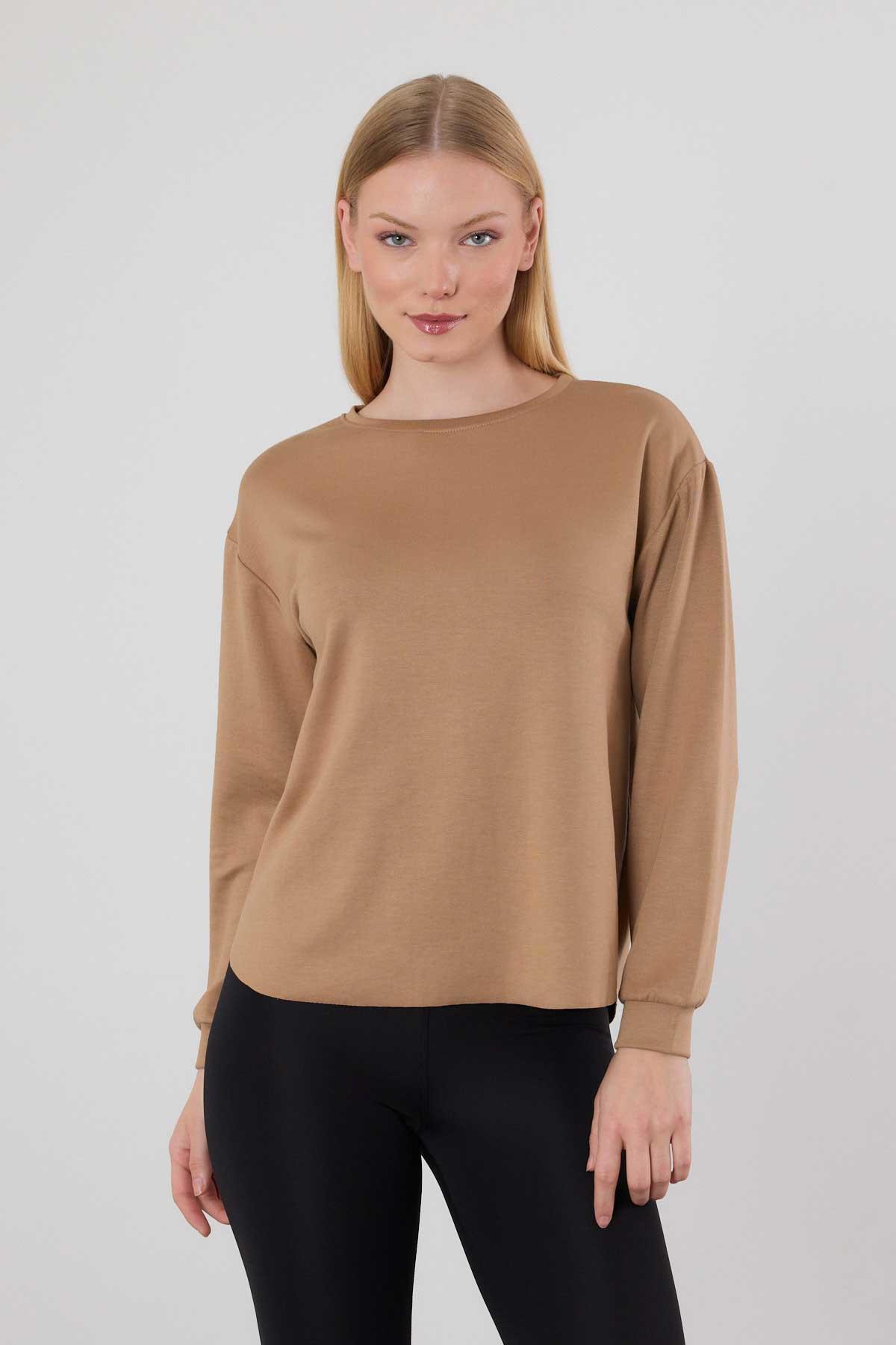 3007 Oval Kesim Sweat Camel Camel