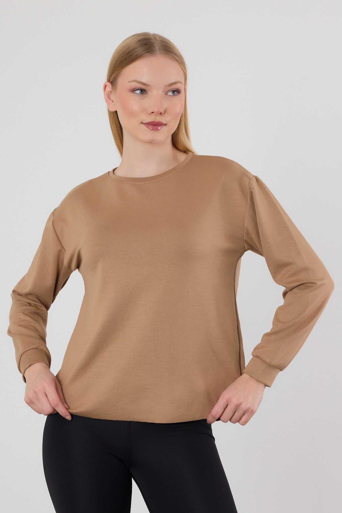 3007 Oval Kesim Sweat Camel - 3