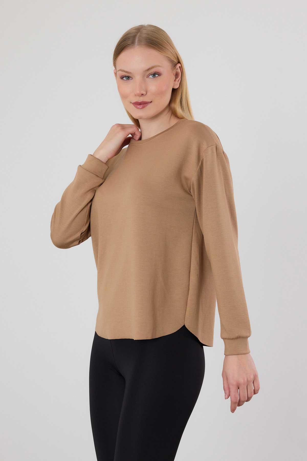 3007 Oval Kesim Sweat Camel - 6