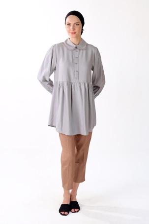 4069A Bebe Yaka Tunik Gri - 8