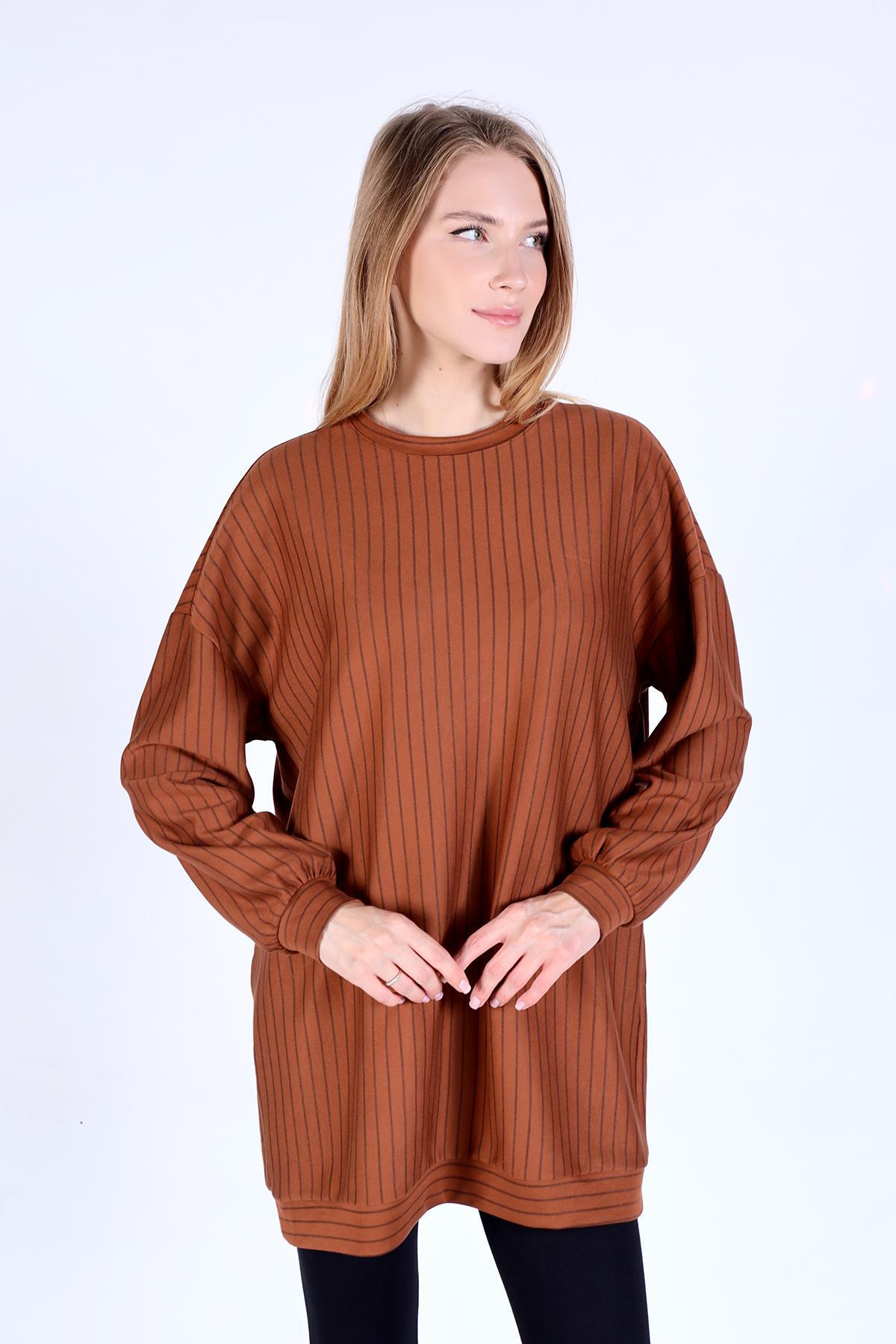 4315A Çizgili Tunik Taba 