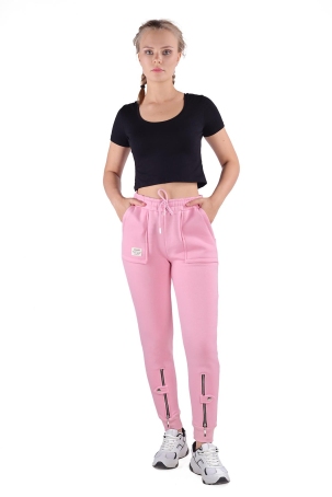 9146M Paça Fermuar Detay Slim Fit Eşofman Pembe - 1