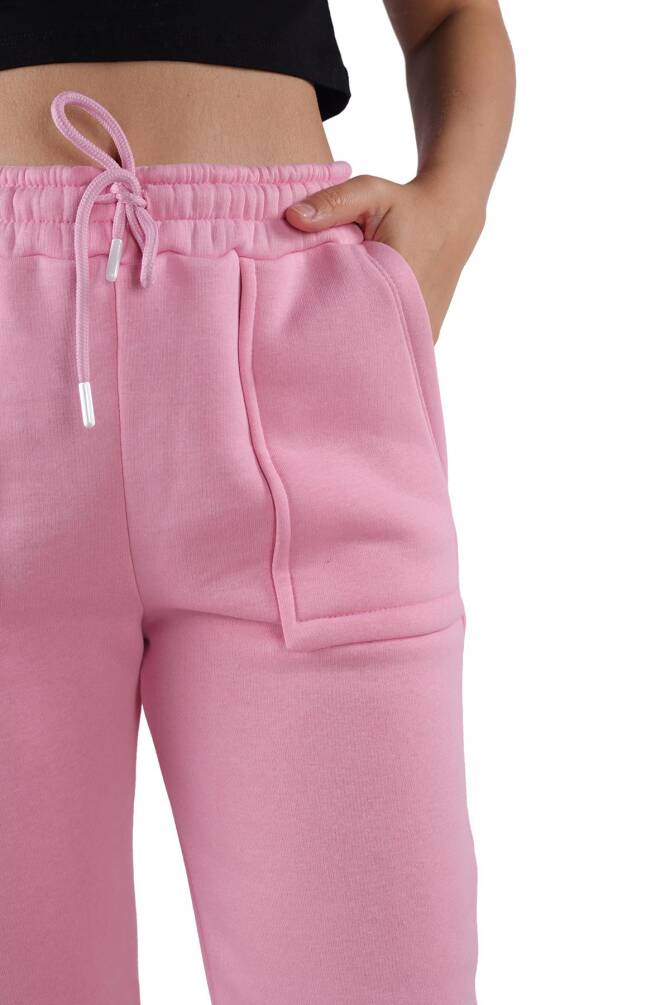 9146M Paça Fermuar Detay Slim Fit Eşofman Pembe - 8