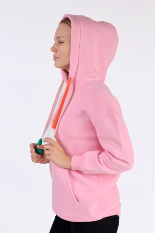 9173M Renkli İpli Kapüşonlu Sweat Pembe - 8